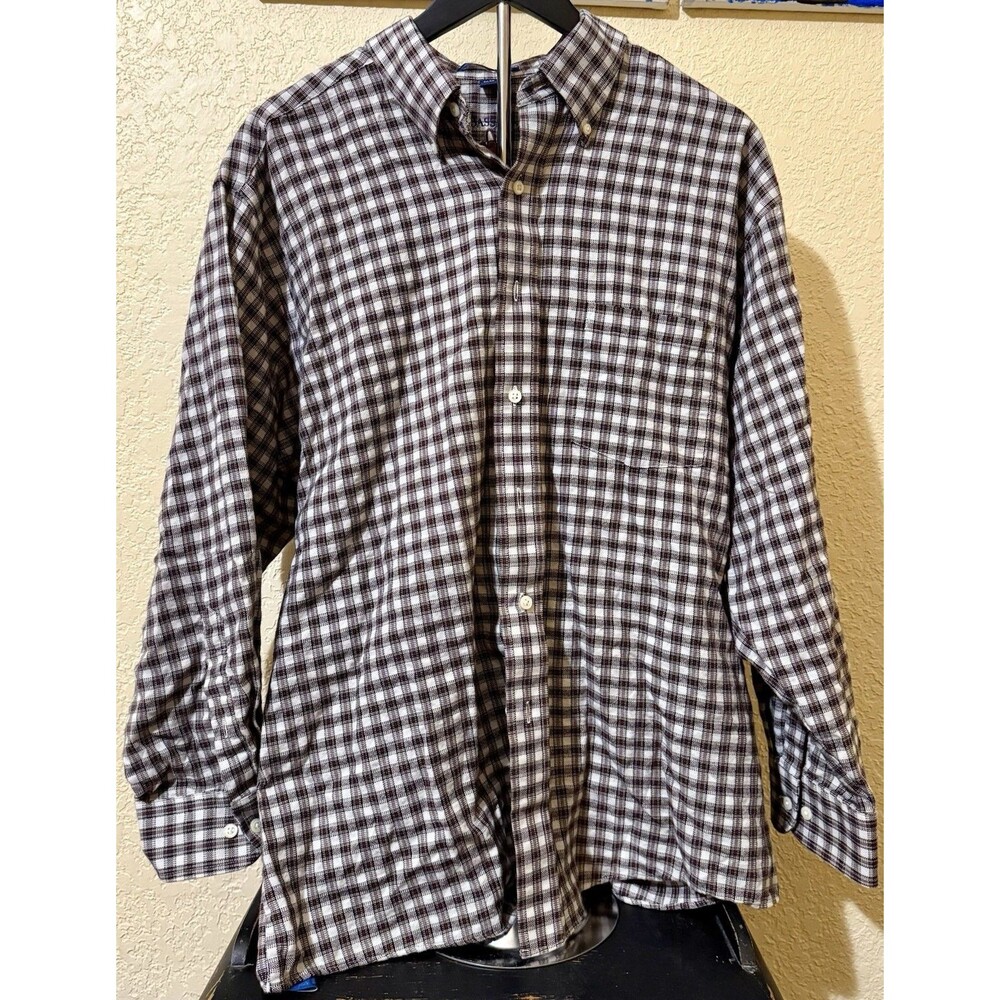 G.H. Bass Men's Size 17.5 32/33 Long Sleeve Button Down Cotton Weave Shirt - Picture 1 of 5